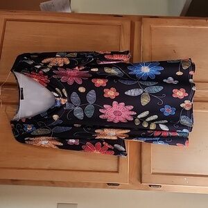 Azalea by Firmiana Women's Black floral Flowers Cowlneck Dress Size 1X